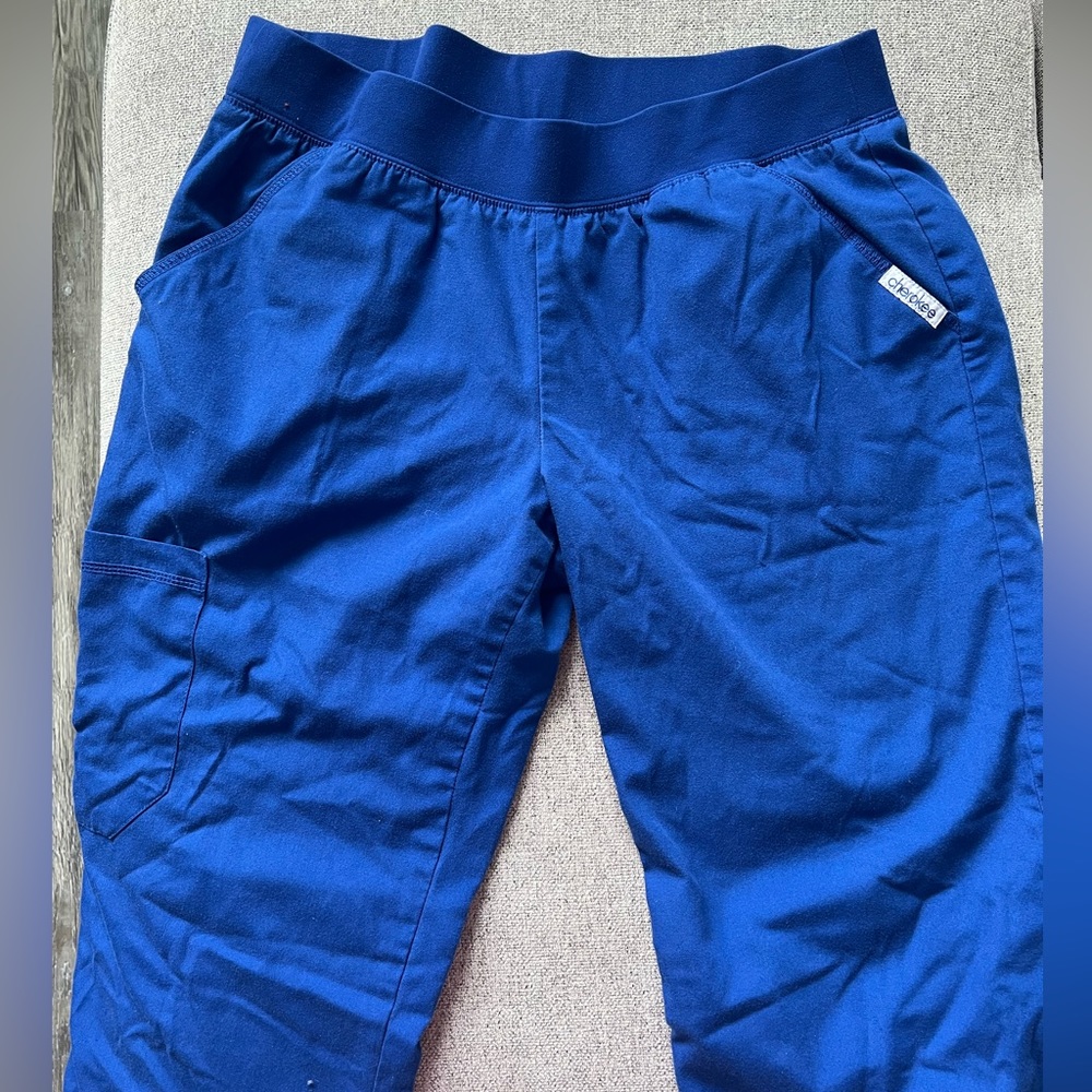 cherokee galaxy blue scrub pants size medium petite